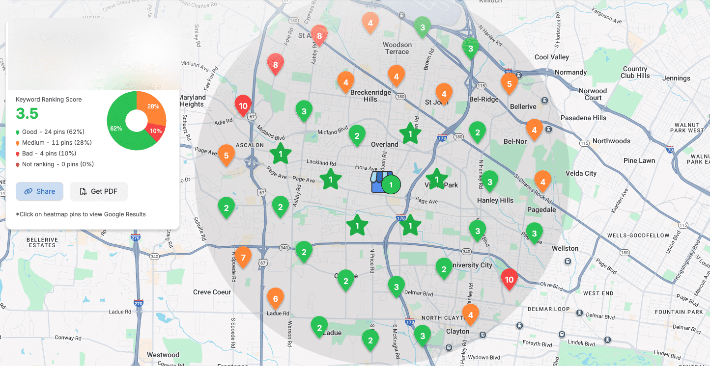 After local SEO optimization showing strong Google Maps rankings across the contractor service area